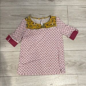 Matilda Jane Kids Blouse with Yellow and Pink Pattern